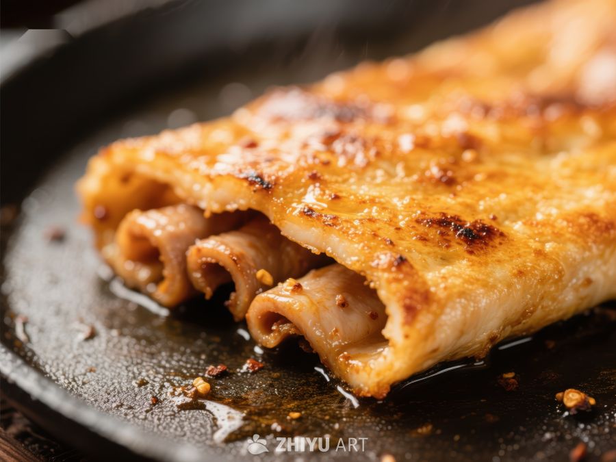 金黄煎饺，热气腾腾