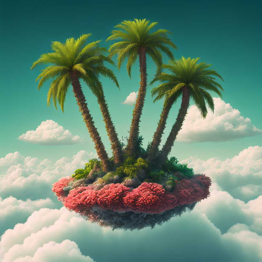 一课绿色棕榈树风景