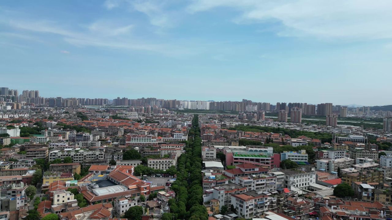 航拍福建泉州古城历史街区