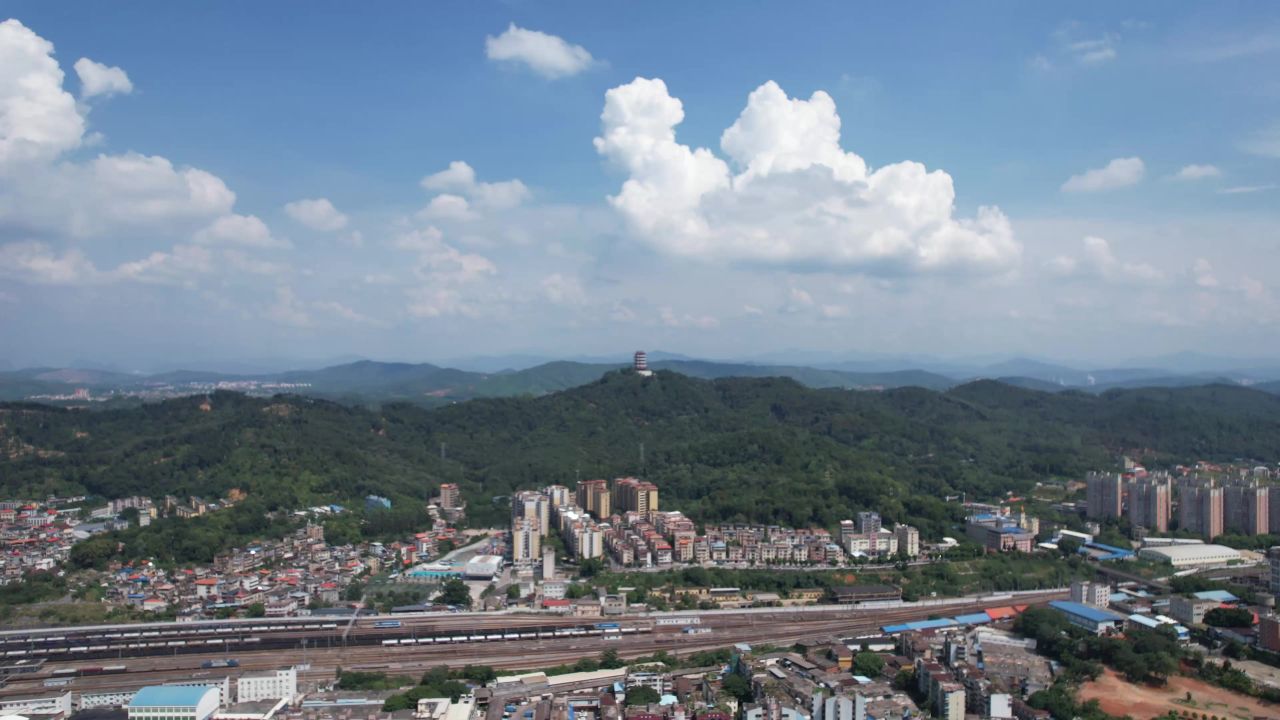 广东韶关城市风光航拍