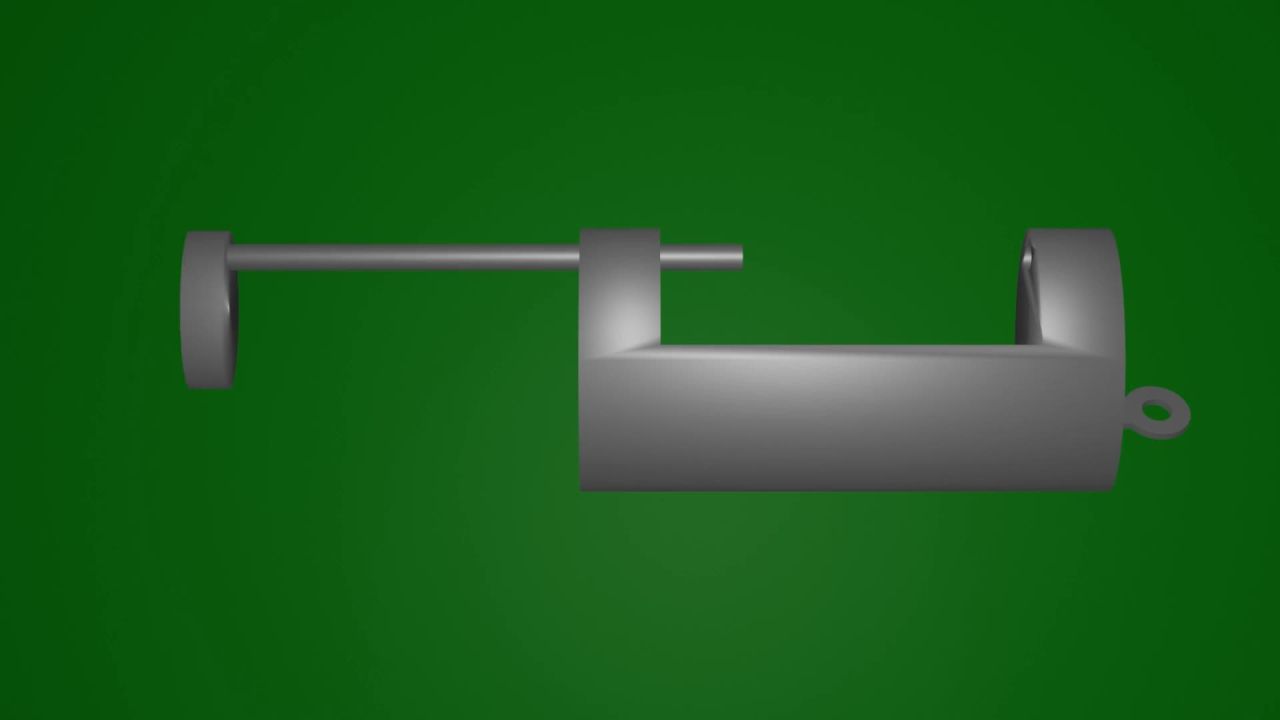 无限循环3D老式锁具来回开关动画绿屏抠像