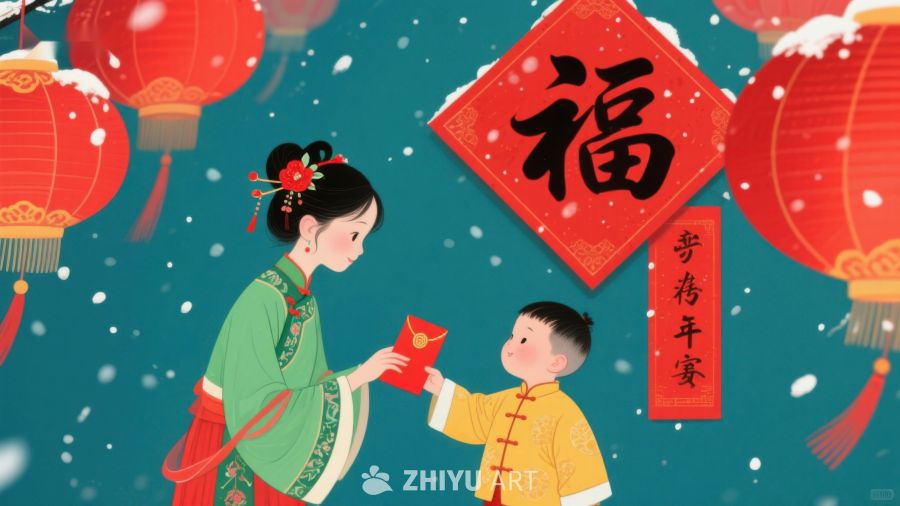 新春佳节，母子互赠红包 1004