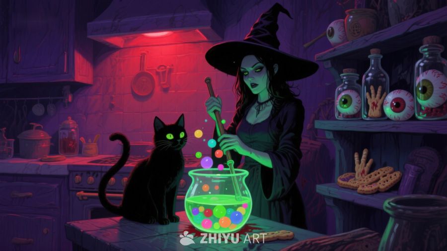 女巫厨房中的魔法实验