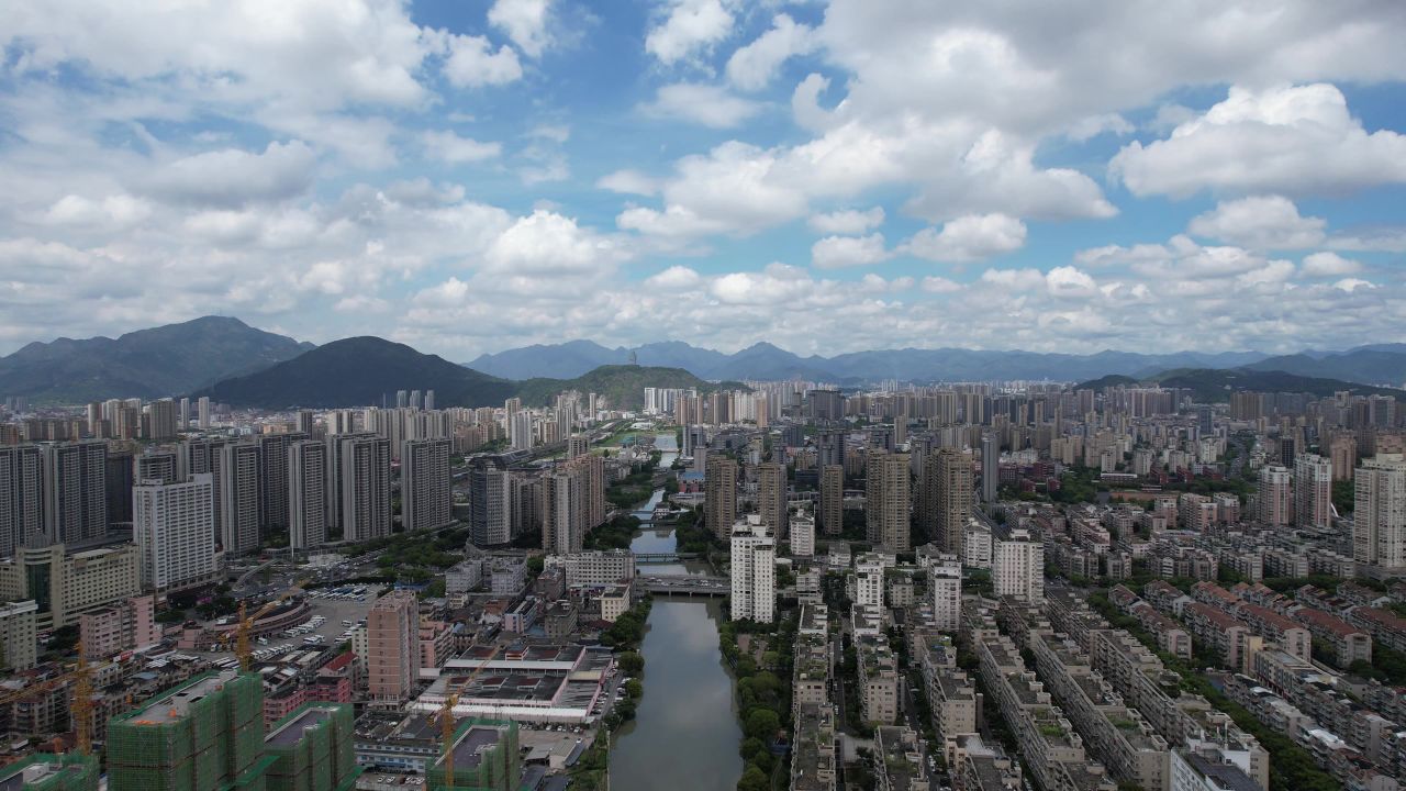 浙江温州城市建设航拍 