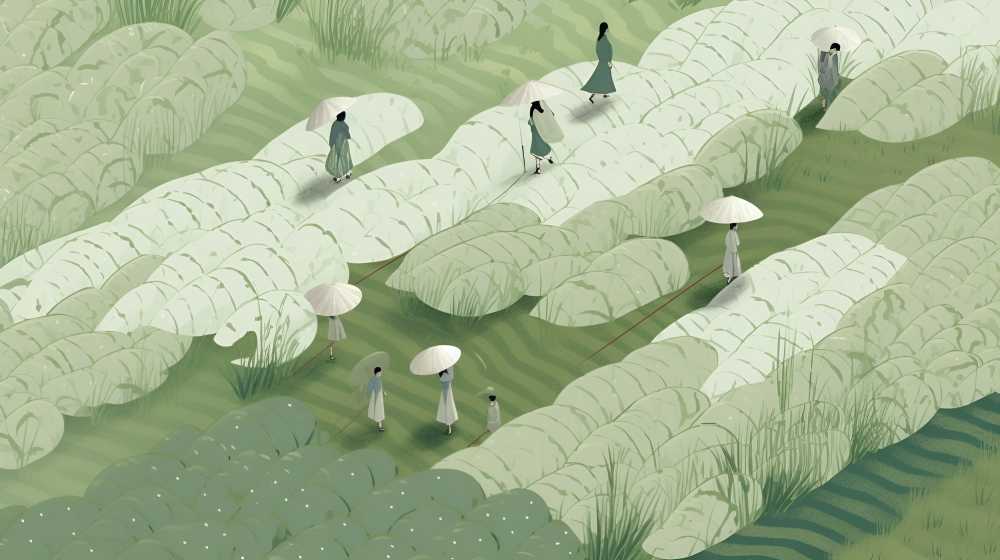 山地里的绿色小草动物山景色