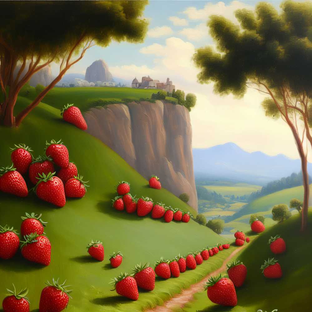 一个美丽的风景大过大草莓画1
