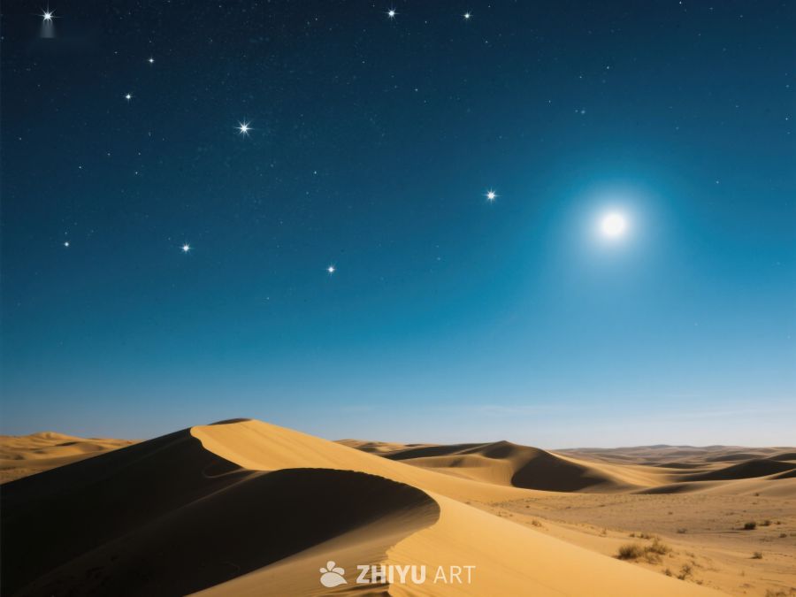 沙漠夜景，星空璀璨 66