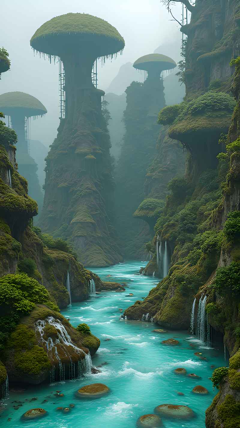 未来风格大自然森林超自然风景画质 17