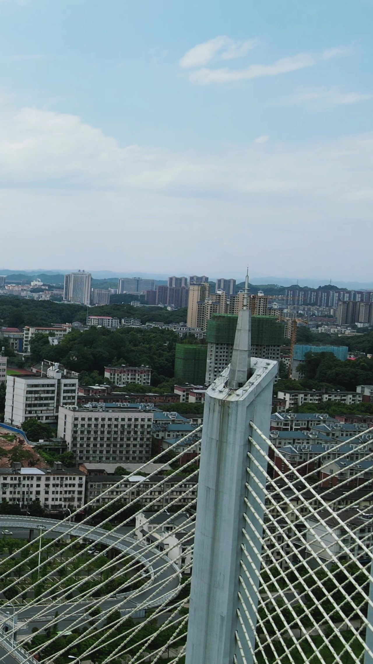 城市航拍湖南益阳城市风光竖屏