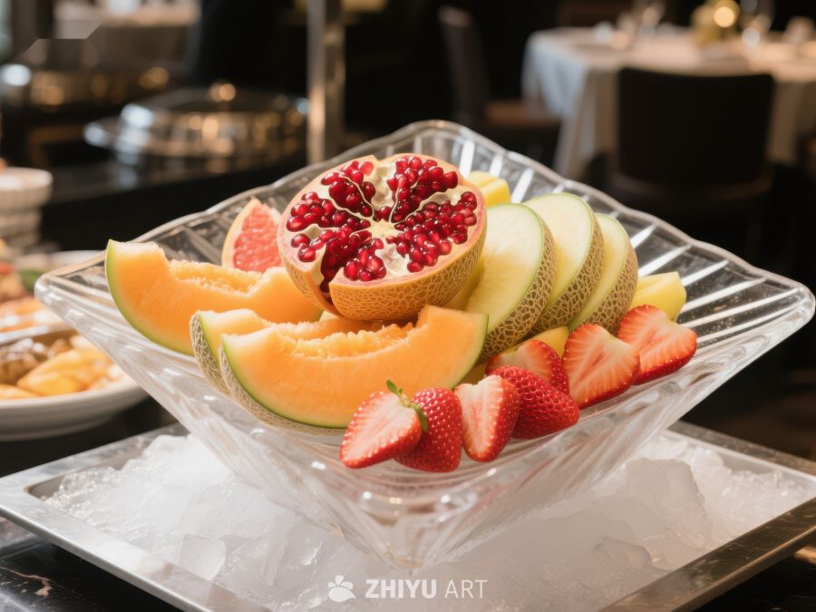 冰镇水果拼盘，色彩鲜艳 28