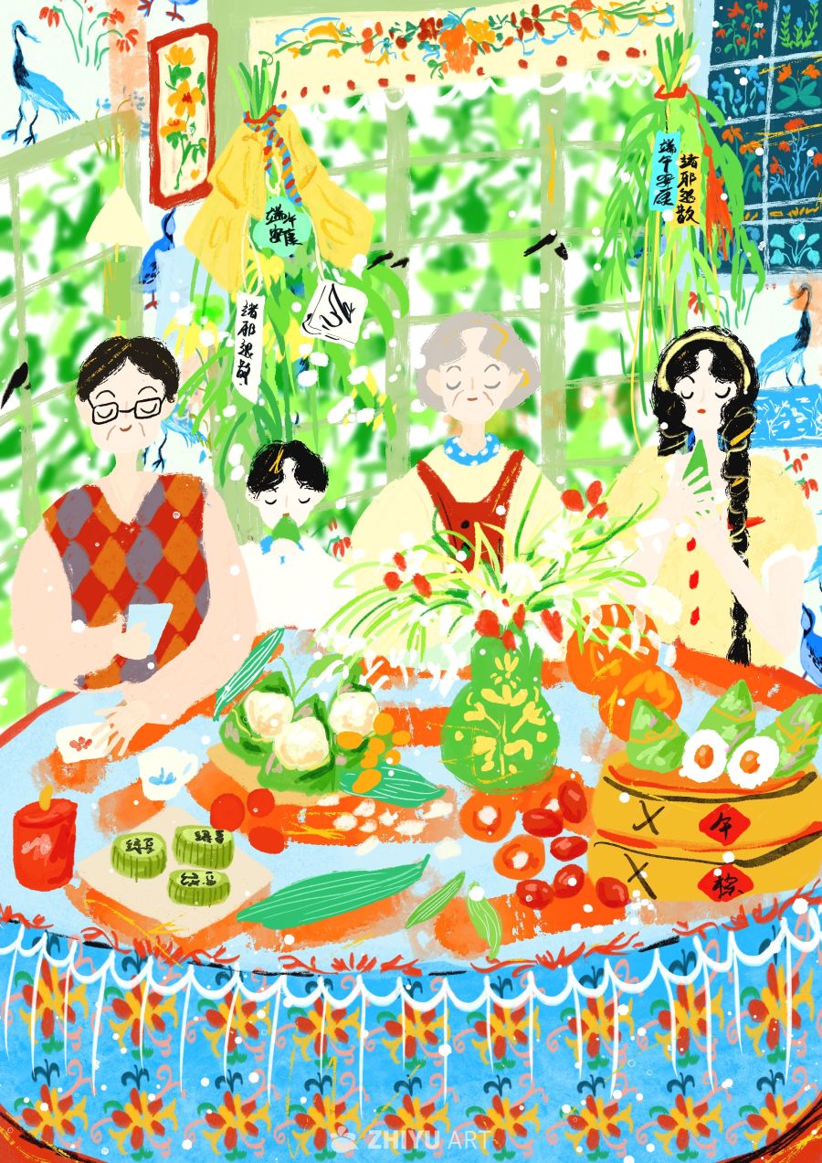 原创治愈插画作品素材四季节气节日自然 69