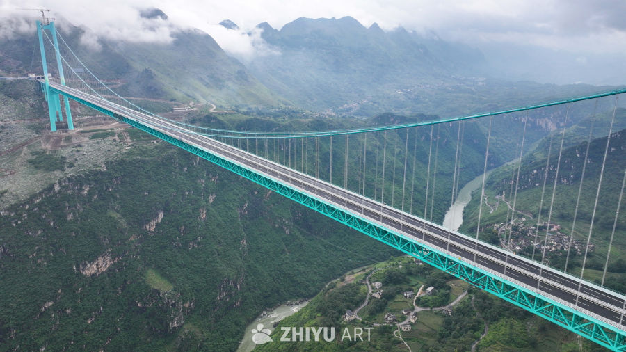 航拍贵州花江峡谷大桥 1