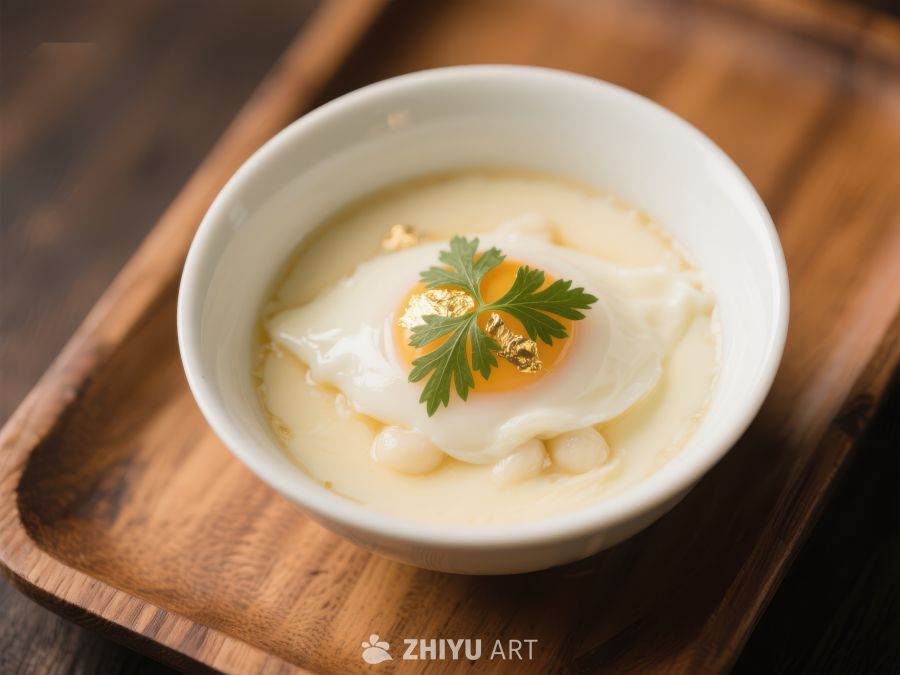 精致蛋羹配香草装饰 74