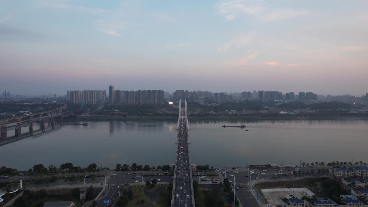 湖南湘潭城市风光地标建筑航拍 