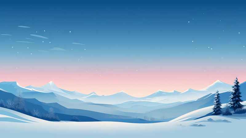 冬季唯美雪景创业插画 29