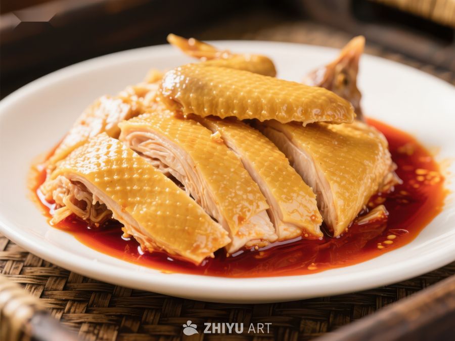红油浸润的切片鸡肉 246