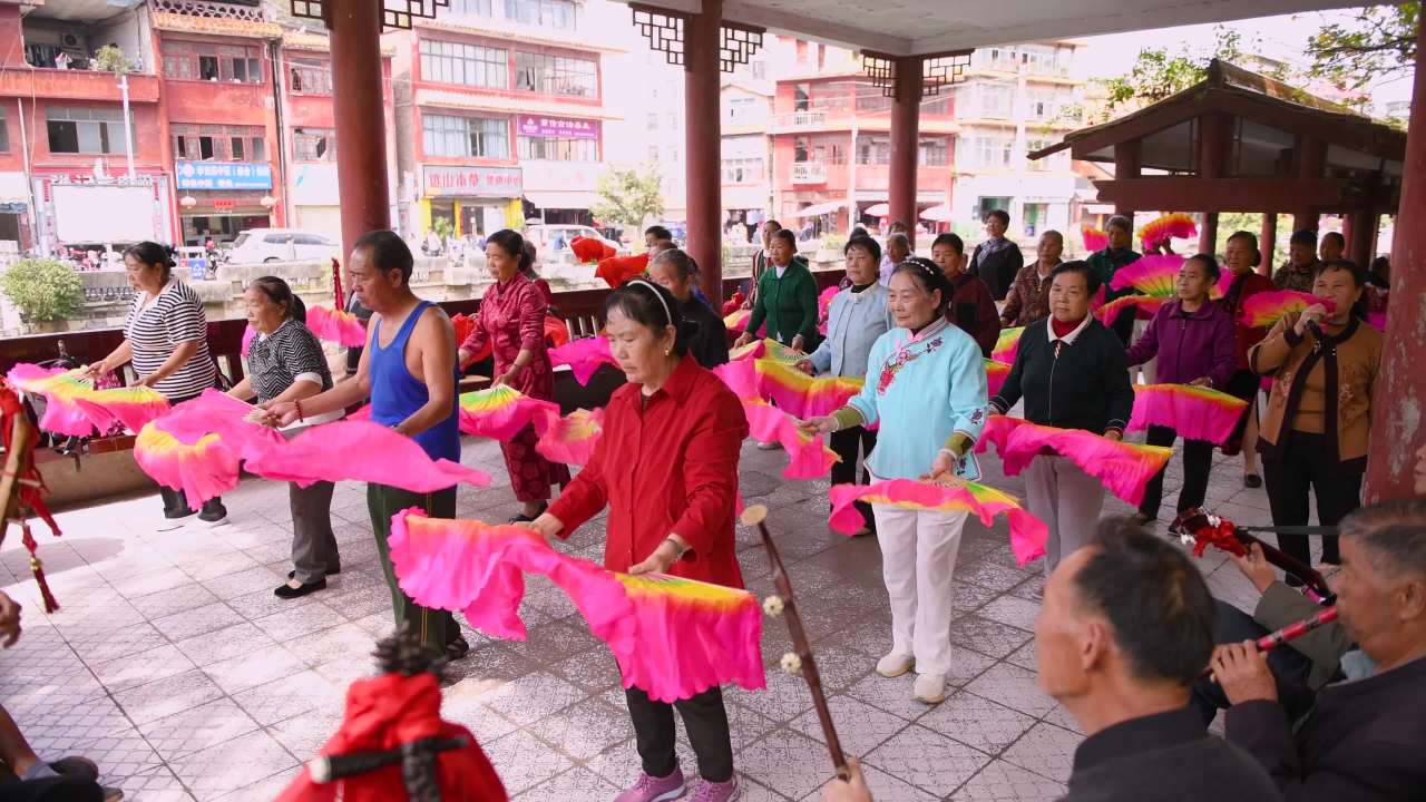 4k老年人公园跳舞休闲  老年幸福生活