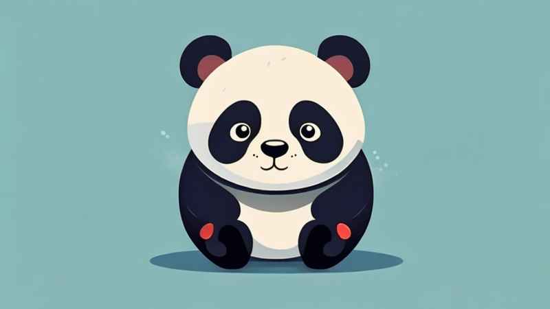 可爱熊猫插画简约风格 53