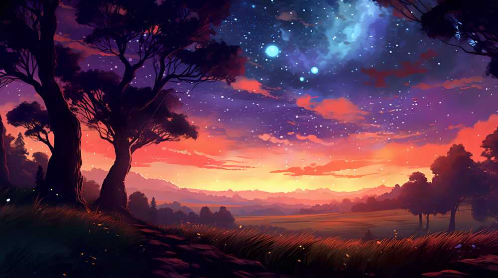 夜景的山更加的梦幻