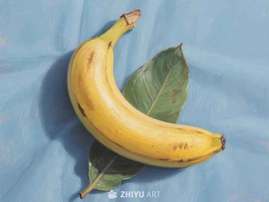 香蕉与绿叶静物图 482