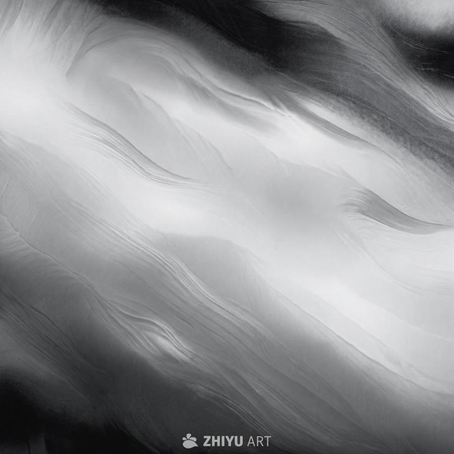 黑白色的抽象壁纸，深浅色调融合。构图特点是光线和黑