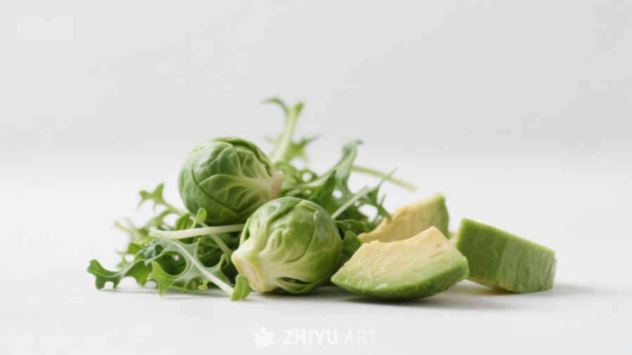 西兰花与牛油果切片静物