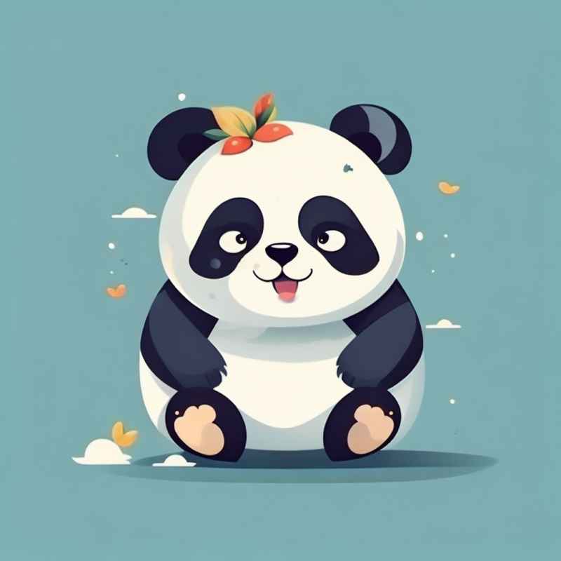 可爱熊猫插画简约风格 189