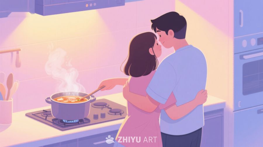厨房温馨时刻：情侣共煮美食 67