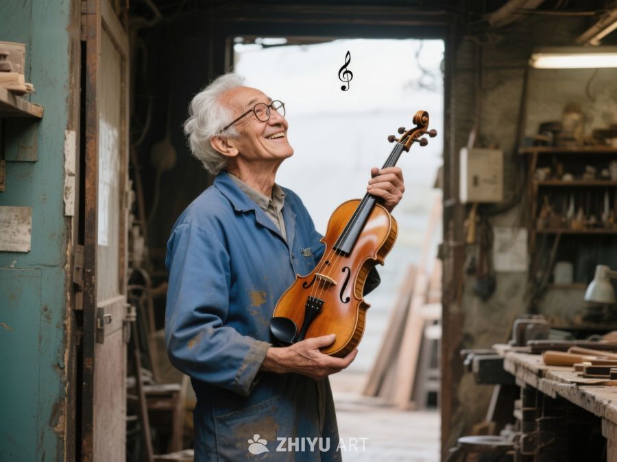 匠人怀抱小提琴，笑对天空 165