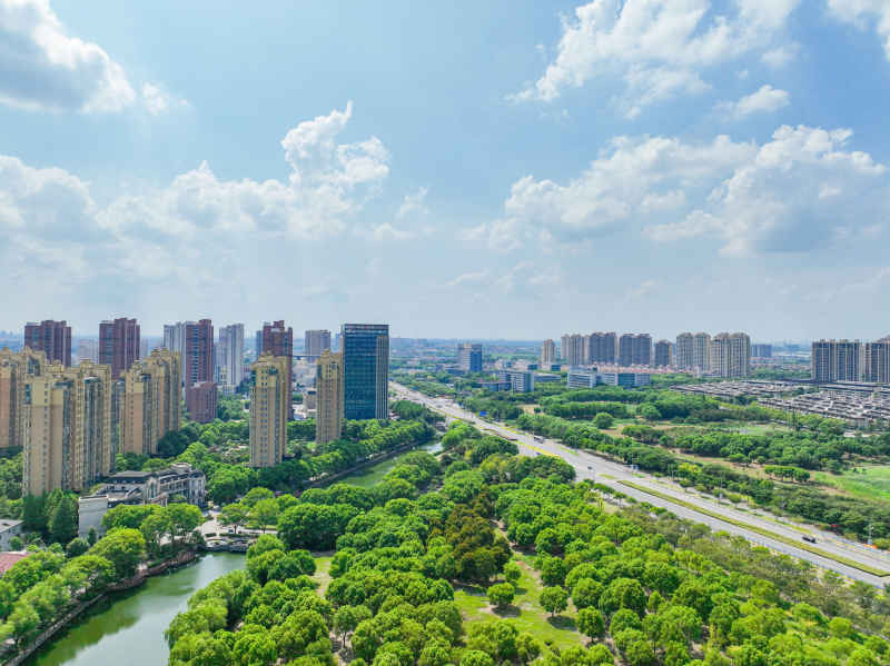 航拍昆山城市风光建筑大景 8