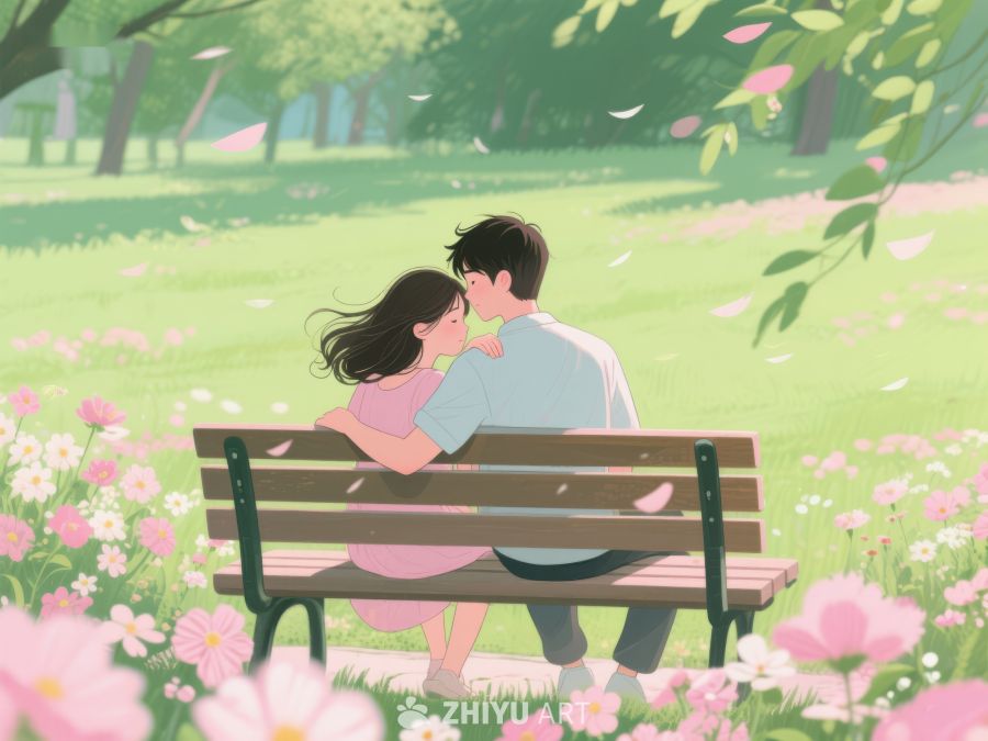 公园长椅上的甜蜜瞬间 220