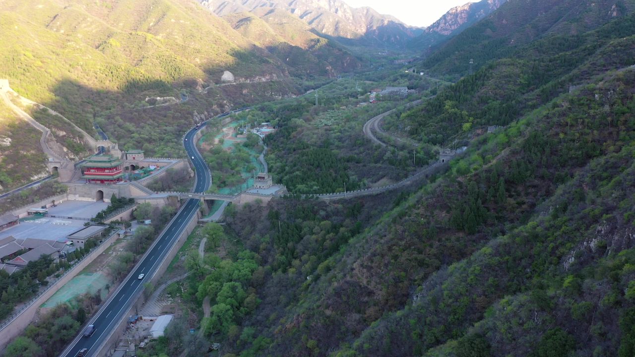 4K航拍北京4A景区居庸关长城