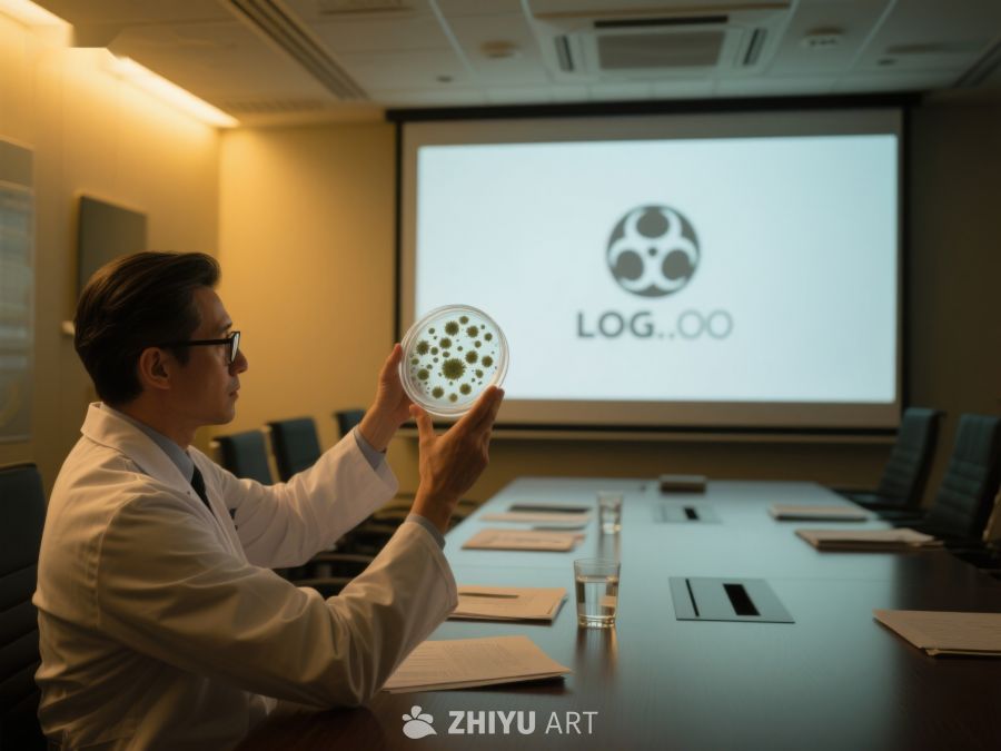 科学家在会议室展示细胞模型 212