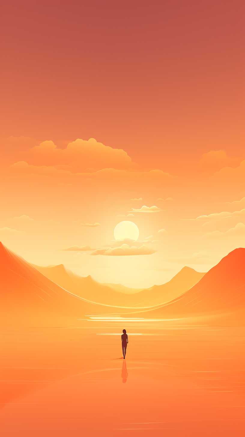 橙色唯美背景图
