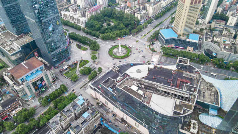 湖南湘潭城市风光航拍摄影图