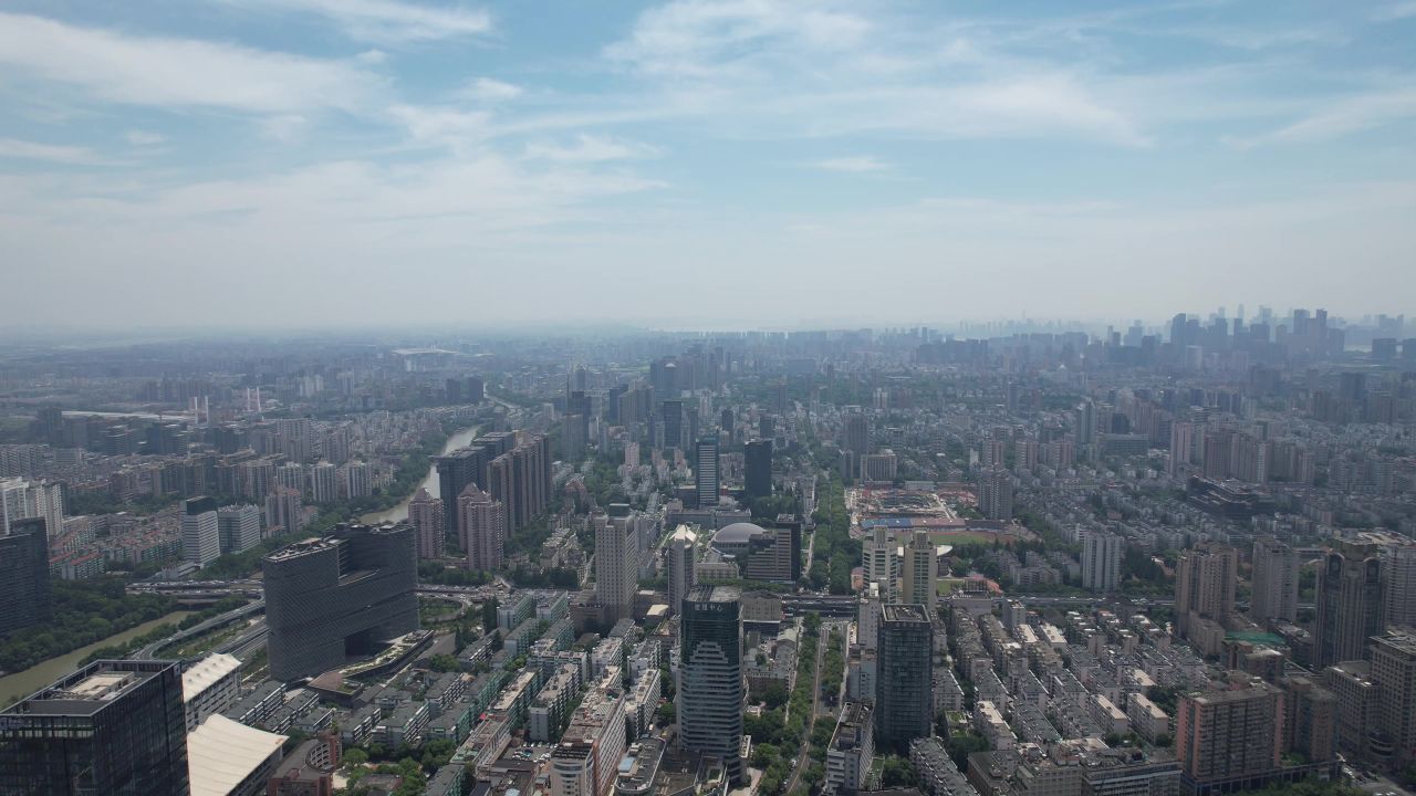 浙江杭州城市大景航拍