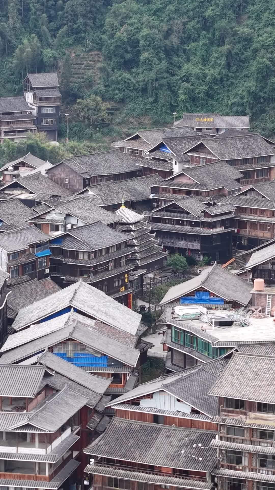 竖版航拍广西柳州程阳八寨5A景区 (2)