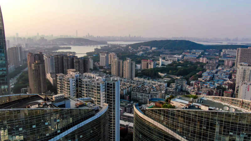 湖北武汉城市风光航拍摄影图
