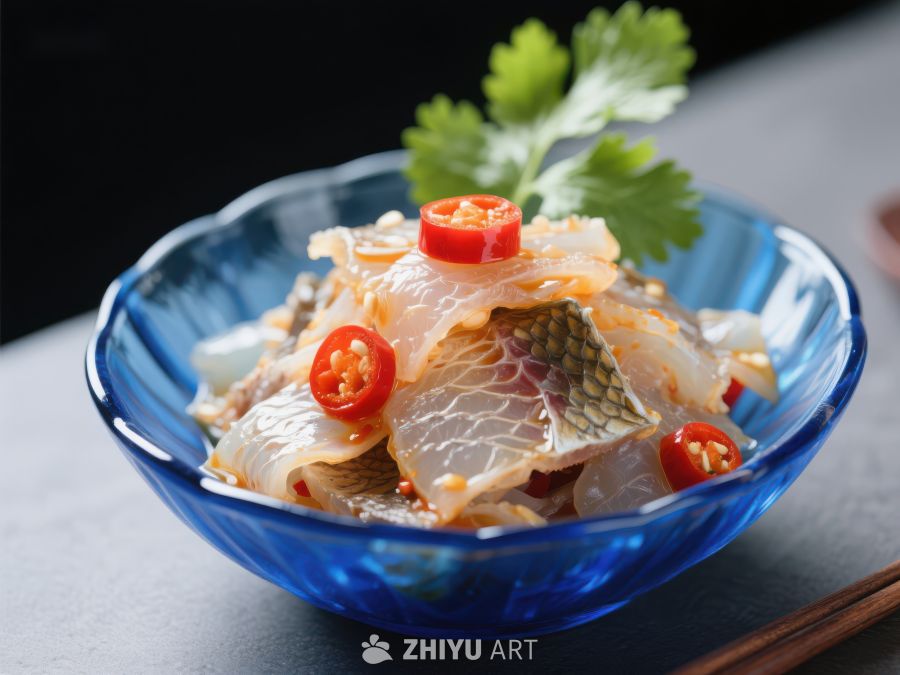 清新鱼片配红椒与香菜 1264