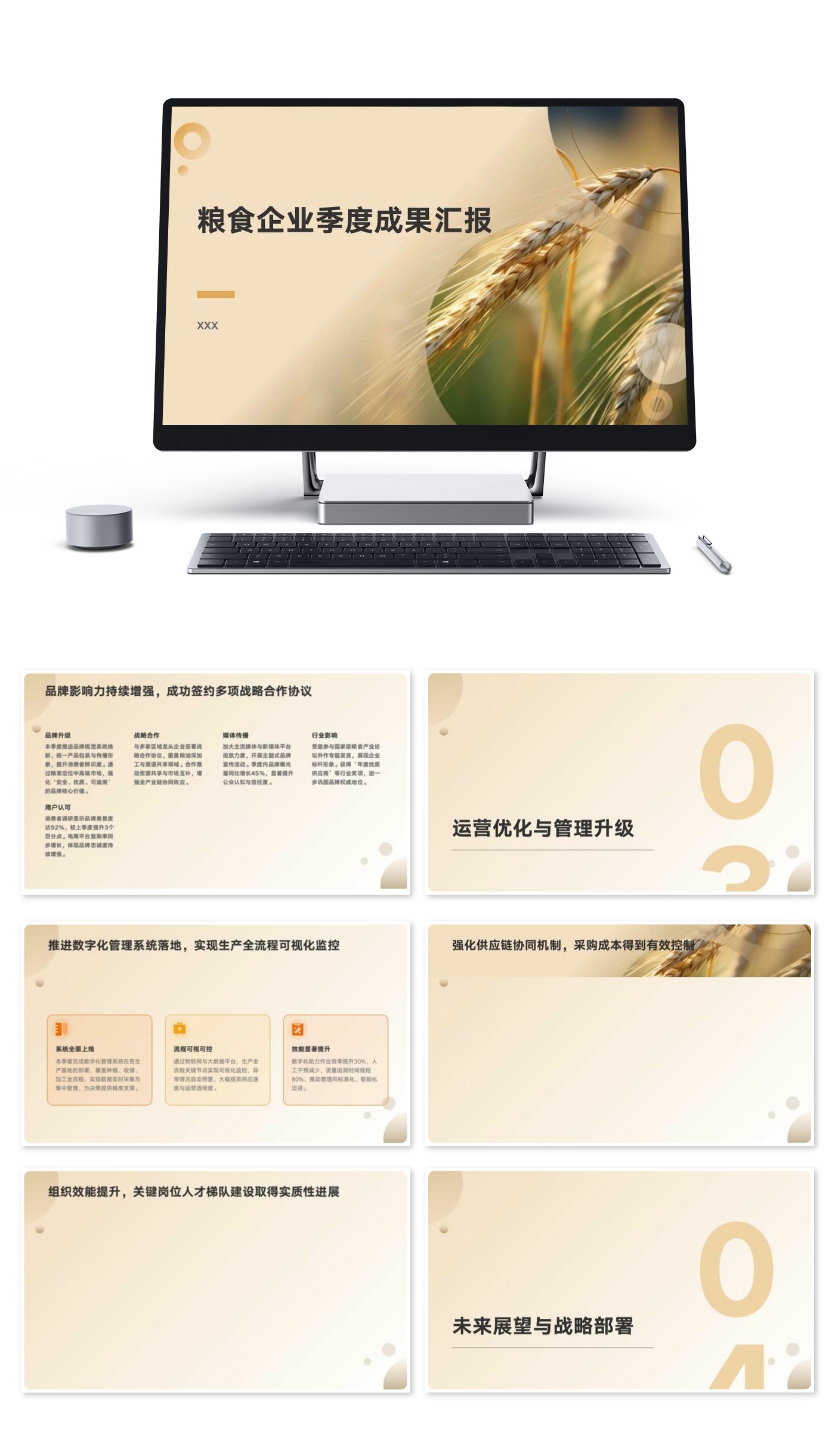 粮食企业季度成果汇报模版