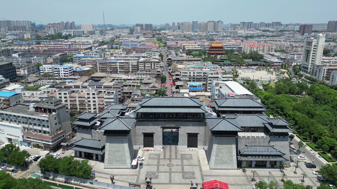 河南许昌城市风光地标建筑航拍 