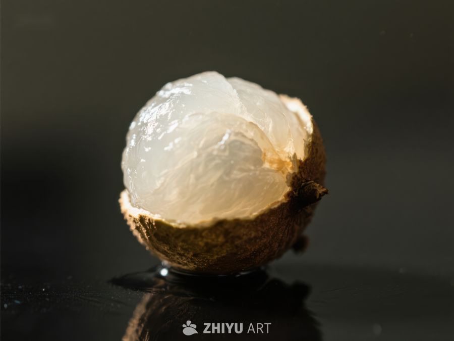 新鲜荔枝果肉特写 612