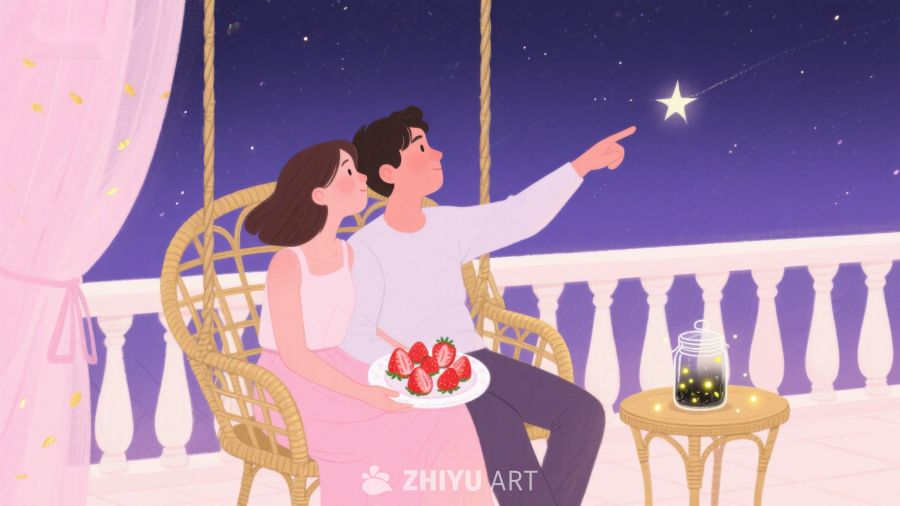 夜空下情侣共赏流星 577
