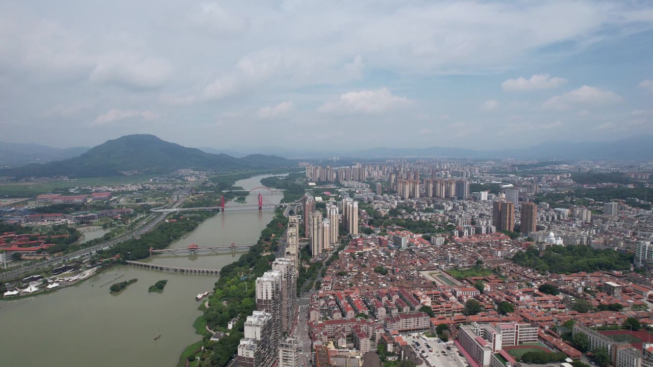 福建 漳州 城市 大景 航拍