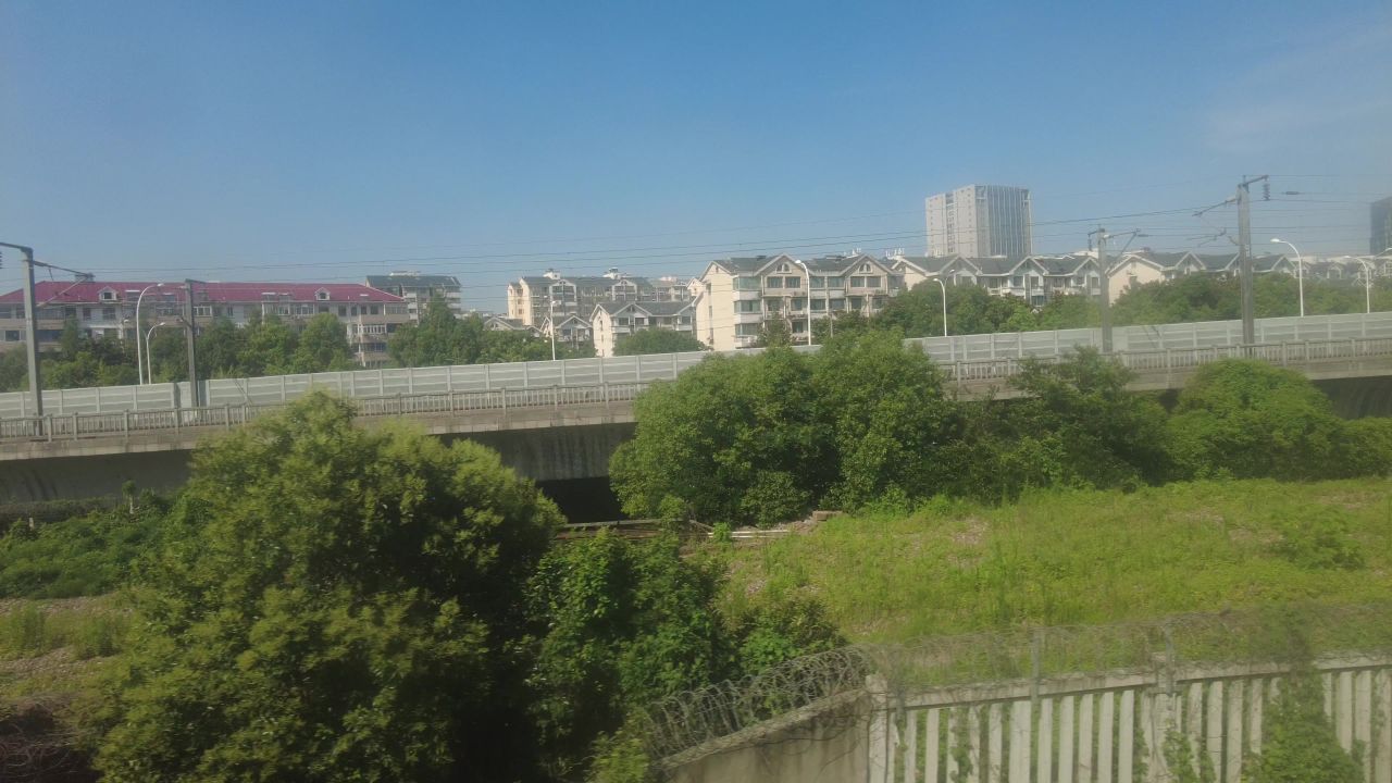 沿途火车窗外风景旅途风光