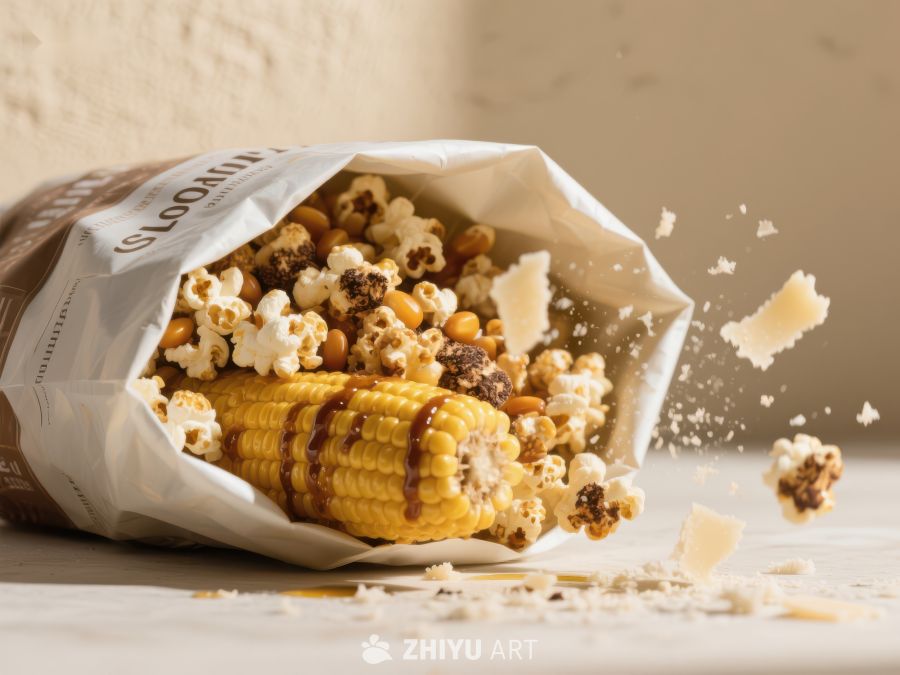 爆米花与玉米棒的美味组合