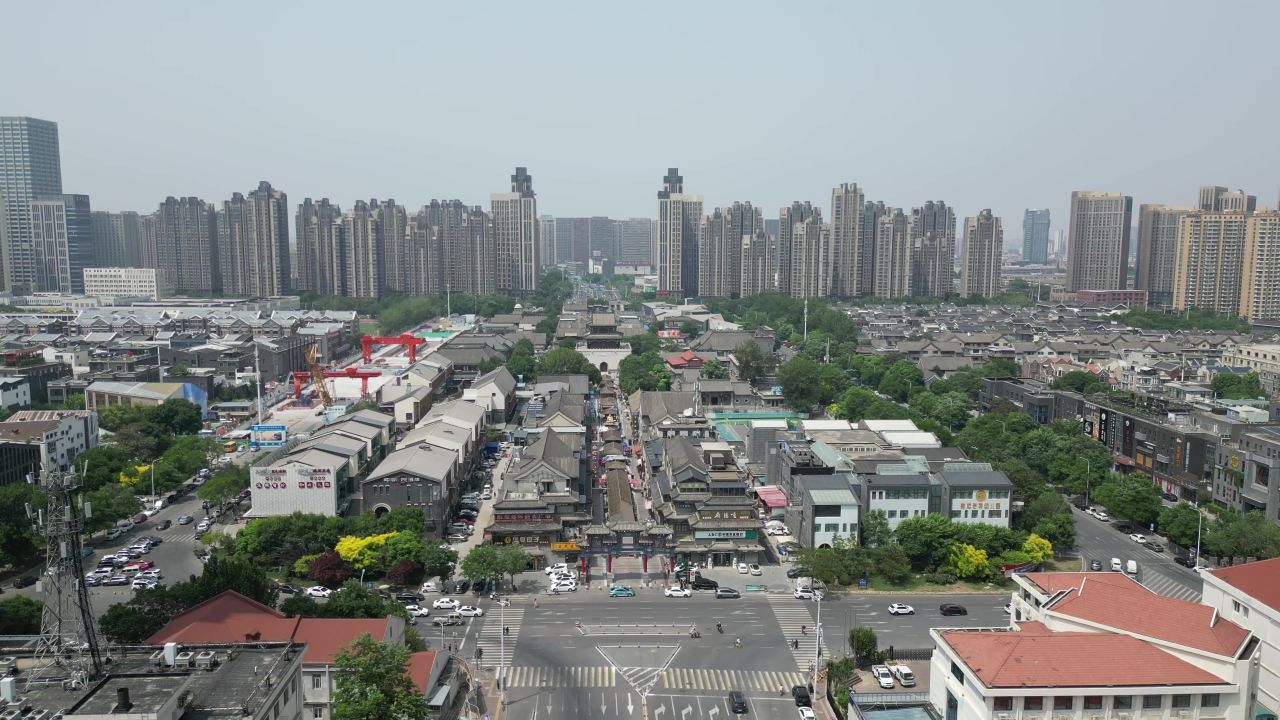 航拍天津鼓楼