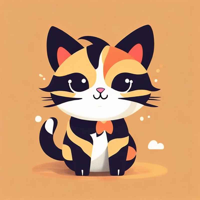小花猫唯美插画 1