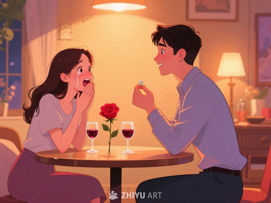 浪漫晚餐中的求婚瞬间 448