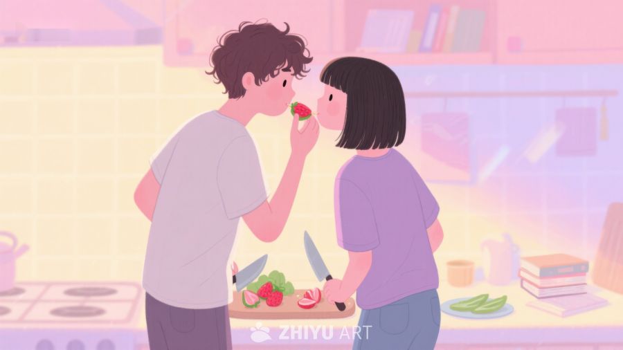 厨房中的甜蜜互动 83